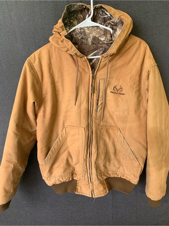 Realtree Other - Realtree Men's Reversible Camo Hunting Bomber Jacket Hooded Full Zip Size Small